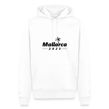Majorque 2023 - Sweat à capuche Premium bio Homme - blanc - Devant - Nico (187cm)