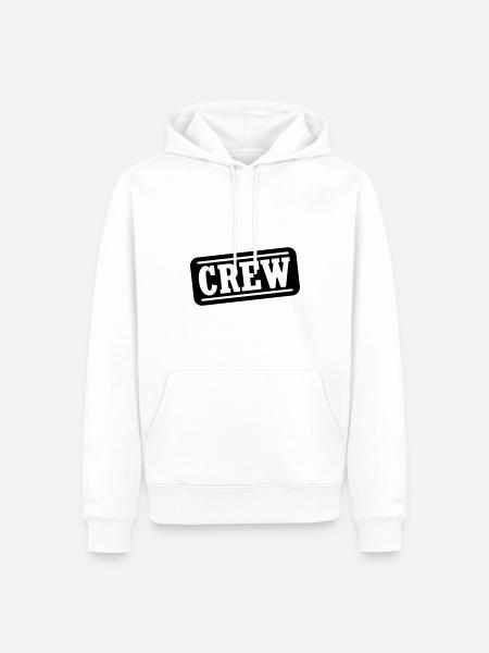 Crew Stempel - Männer Premium Bio Hoodie - Weiß
