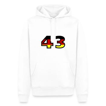 43 Numéro Allemagne Jersey - Sweat à capuche Premium bio Homme - blanc - Devant - Nico (187cm)
