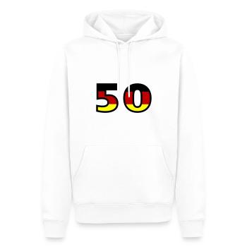 Maillot Allemagne numéro 50 - Sweat à capuche Premium bio Homme - blanc - Devant - Nico (187cm)