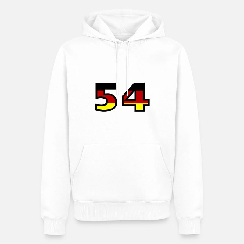 54 Numéro Allemagne Jersey - Sweat à capuche Premium bio Homme - blanc