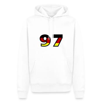 97 Number Germany Jersey - Men’s Premium Organic Hoodie - white - Front - Nico (187cm)