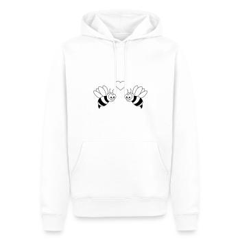 abeille bande dessinée couple amour - Sweat à capuche Premium bio Homme - blanc - Devant - Nico (187cm)