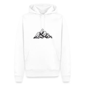 Montagnes Alpes Symbole - Sweat à capuche Premium bio Homme - blanc - Devant - Nico (187cm)