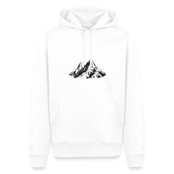 Symbole de paysage de montagnes - Sweat à capuche Premium bio Homme - blanc - Devant - Nico (187cm)