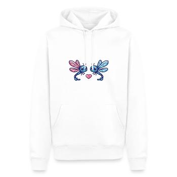 Libellule Couple Amoureux Animal Saint Valentin - Sweat à capuche Premium bio Homme - blanc - Devant - Nico (187cm)