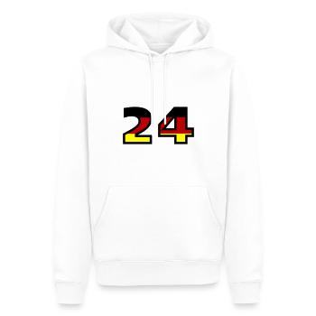 Maillot Allemagne numéro 24 - Sweat à capuche Premium bio Homme - blanc - Devant - Nico (187cm)
