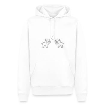 Lion Comic Couple Amour - Sweat à capuche Premium bio Homme - blanc - Devant - Nico (187cm)