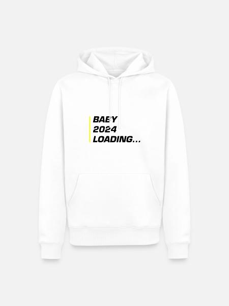 Baby 2024 Loading - Men’s Premium Organic Hoodie - white