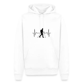 Fréquence d’impulsion de l’homme de marche nordique - Sweat à capuche Premium bio Homme - blanc - Devant - Nico (187cm)