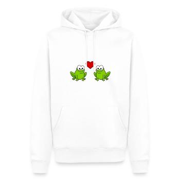Frosch Comic Paar liebe - Männer Premium Bio Hoodie - Weiß - Vorne - Nico (187cm)