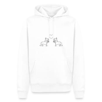 Fox Comic Couple Amour - Sweat à capuche Premium bio Homme - blanc - Devant - Nico (187cm)