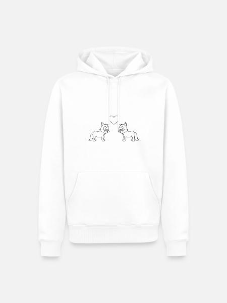Fuchs Comic Paar Liebe - Männer Premium Bio Hoodie - Weiß