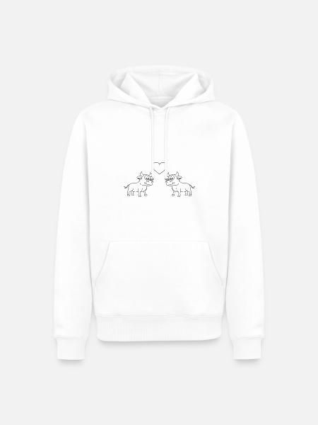 Taurus Comic Couple Love - Men’s Premium Organic Hoodie - white