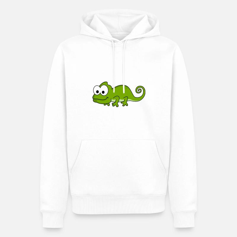 Chamäleon Comic Tier - Männer Premium Bio Hoodie - Weiß