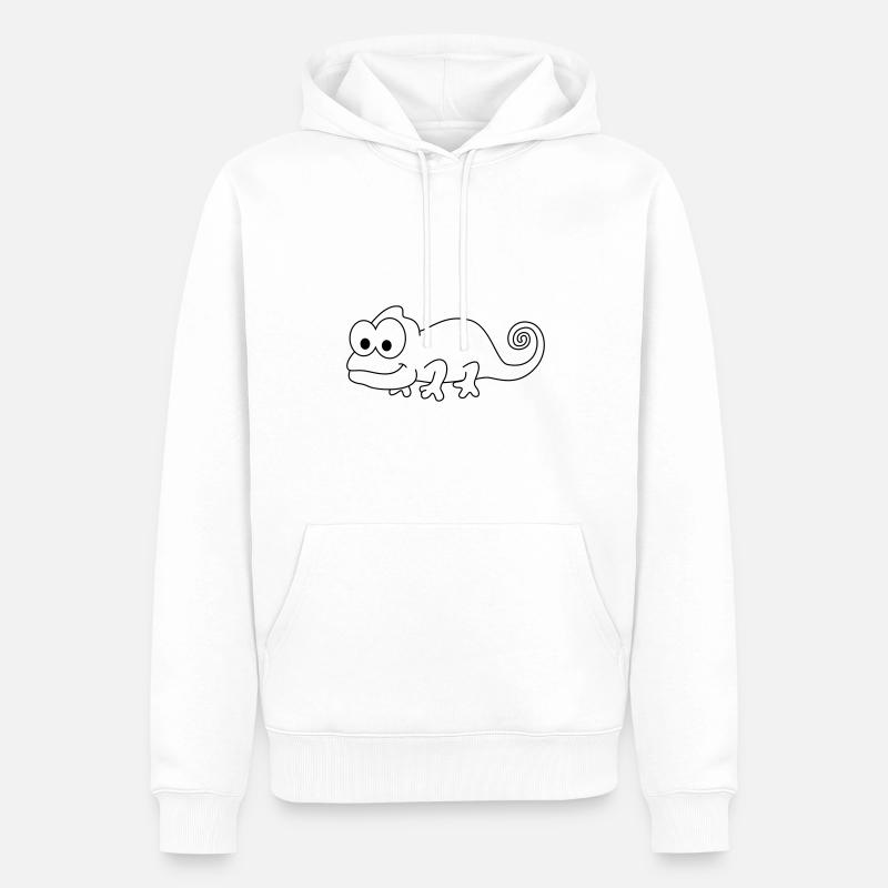 Chamäleon Comic Tier - Männer Premium Bio Hoodie - Weiß