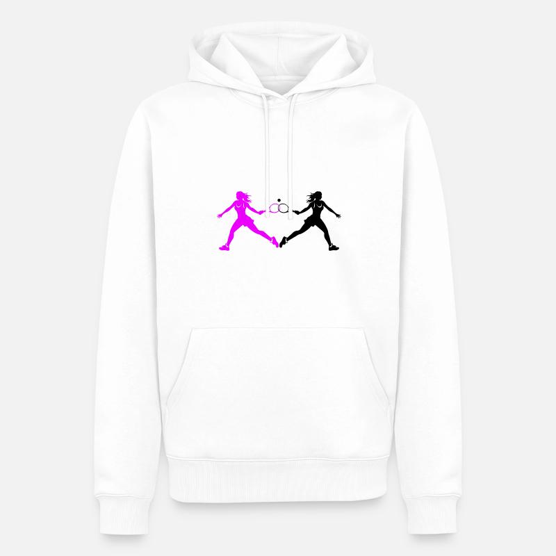Silhouette de joueur de tennis - Sweat à capuche Premium bio Homme - blanc