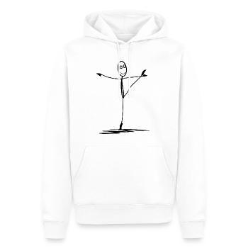 ballet - Sweat à capuche Premium bio Homme - blanc - Devant - Nico (187cm)