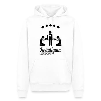 Partie de célibataire marié partisan JGA - Sweat à capuche Premium bio Homme - blanc - Devant - Nico (187cm)