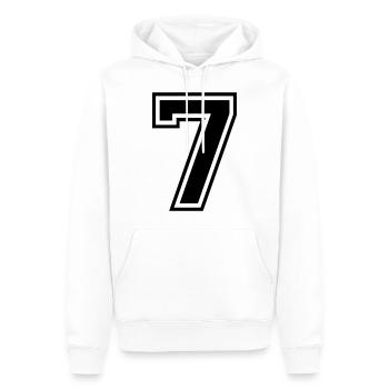 Nummer 7 - Männer Premium Bio Hoodie - Weiß - Vorne - Nico (187cm)