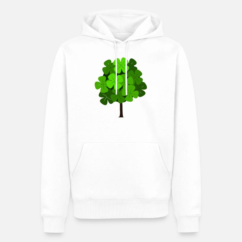 Klee-Baum - Männer Premium Bio Hoodie - Weiß