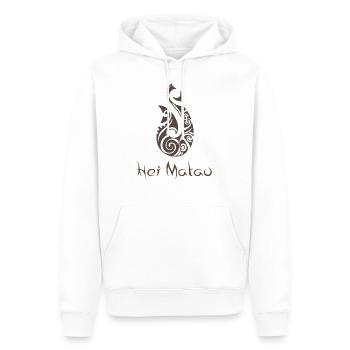 Maori Hei Matau Crochets de tatouage Idée cadeau - Sweat à capuche Premium bio Homme - blanc - Devant - Nico (187cm)