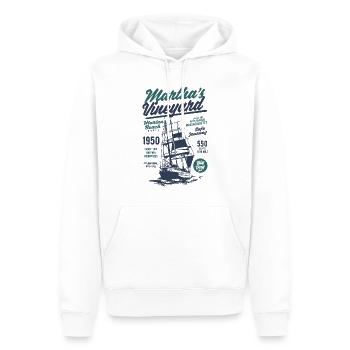 Yacht 1950 Voilier Marine Vintage Beach Ship - Sweat à capuche Premium bio Homme - blanc - Devant - Nico (187cm)
