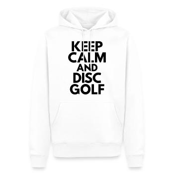 Keep Calm And Disc Golf - Männer Premium Bio Hoodie - Weiß - Vorne - Nico (187cm)
