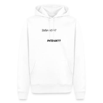 Stephan mit PH? - Männer Premium Bio Hoodie - Weiß - Vorne - Nico (187cm)