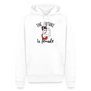 Féminisme Girl Power femmes quota rockabilly shir - Sweat à capuche Premium bio Homme - blanc - Devant - Nico (187cm)