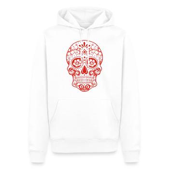 Tattoo Skull Outlaw Streetwear - Sweat à capuche Premium bio Homme - blanc - Devant - Nico (187cm)