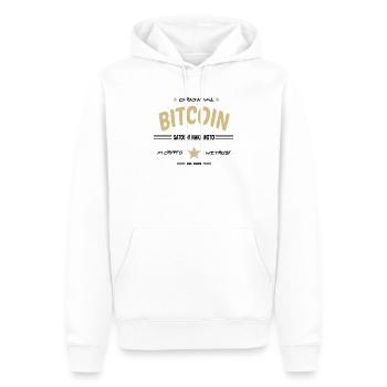 bitcoin original satoshi nakamoto Geschenk - Männer Premium Bio Hoodie - Weiß - Vorne - Nico (187cm)
