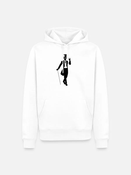 Gentleman Hipster - Männer Premium Bio Hoodie - Weiß