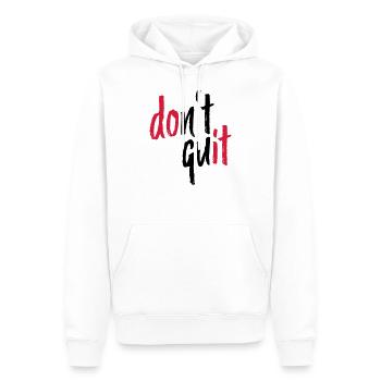 DON'T QUIT – Do it Pumpen Fitte Sport - Männer Premium Bio Hoodie - Weiß - Vorne - Nico (187cm)