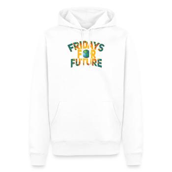 Fridays For Future Text - Men’s Premium Organic Hoodie - white - Front - Nico (187cm)