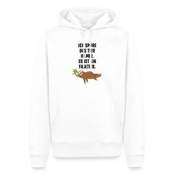 Ich spüre das Tier in mir Es ist ein Faultier - Männer Premium Bio Hoodie - Weiß - Vorne - Nico (187cm)