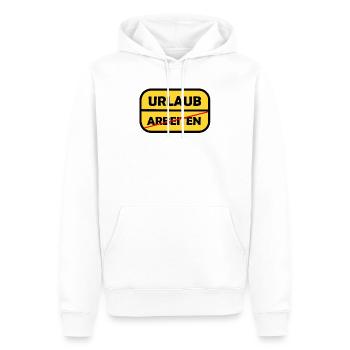 Travail -> Vacances - Sweat à capuche Premium bio Homme - blanc - Devant - Nico (187cm)