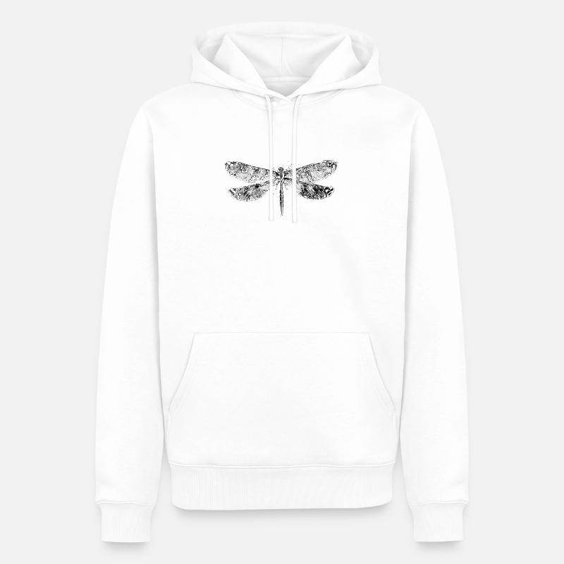 Libelle - Männer Premium Bio Hoodie - Weiß