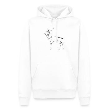 Hirsch - Männer Premium Bio Hoodie - Weiß - Vorne - Nico (187cm)