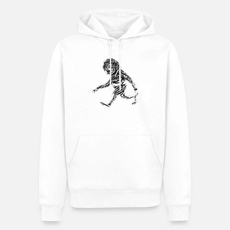 Affe - Männer Premium Bio Hoodie - Weiß