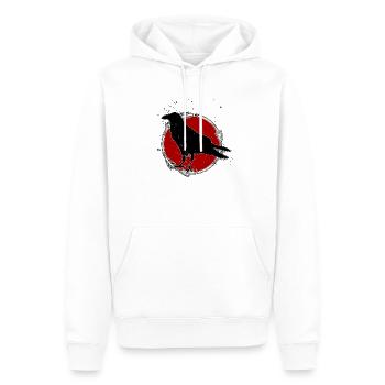 Raven - Crow - Rabe - Krähe - Men’s Premium Organic Hoodie - white - Front - Nico (187cm)