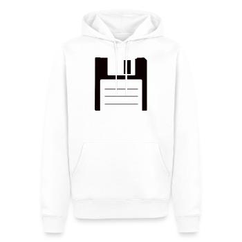 Floppy disk - Men’s Premium Organic Hoodie - white - Front - Nico (187cm)