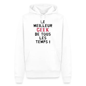 Le meilleur Geek de tous les temps ! - Sweat à capuche Premium bio Homme - blanc - Devant - Nico (187cm)
