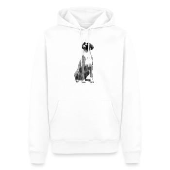 Sitzender Boxer Hund - Männer Premium Bio Hoodie - Weiß - Vorne - Nico (187cm)