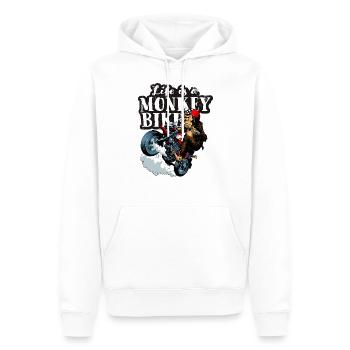La vie est un vélo de singe - Sweat à capuche Premium bio Homme - blanc - Devant - Nico (187cm)