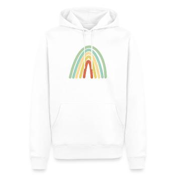 Boho rainbow retro gift idea - Men’s Premium Organic Hoodie - white - Front - Nico (187cm)