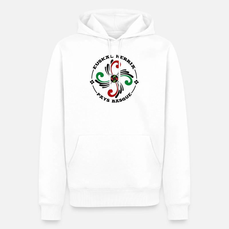 Pays Basque - Sweat à capuche Premium bio Homme - blanc