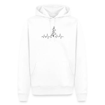 Läufer Herzschlag - Männer Premium Bio Hoodie - Weiß - Vorne - Nico (187cm)