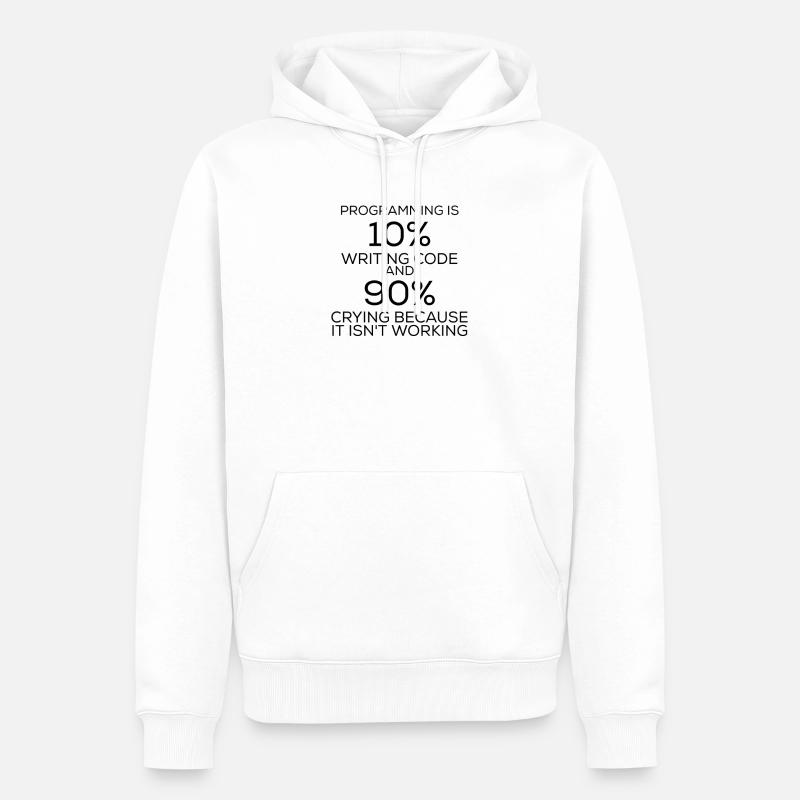 Lustiger Spruch Programmieren Programmier - Männer Premium Bio Hoodie - Weiß