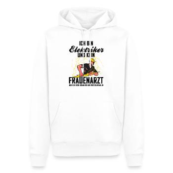 Elektriker - Männer Premium Bio Hoodie - Weiß - Vorne - Nico (187cm)